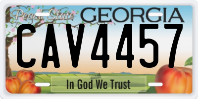 GA license plate CAV4457