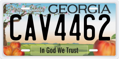 GA license plate CAV4462