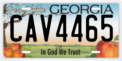 GA license plate CAV4465