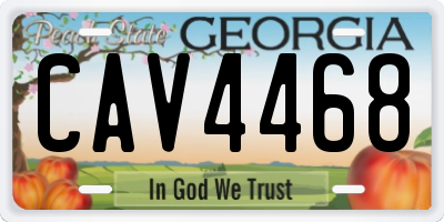 GA license plate CAV4468