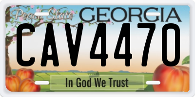 GA license plate CAV4470