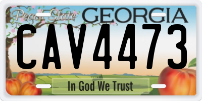 GA license plate CAV4473