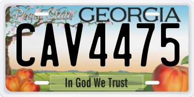 GA license plate CAV4475