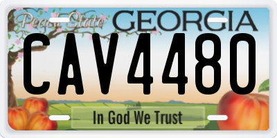 GA license plate CAV4480