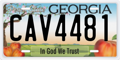 GA license plate CAV4481
