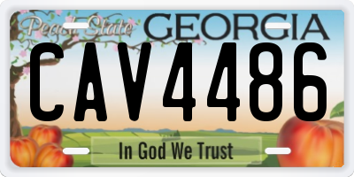 GA license plate CAV4486