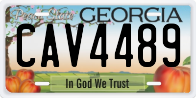 GA license plate CAV4489