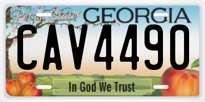 GA license plate CAV4490
