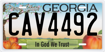 GA license plate CAV4492