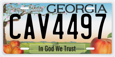 GA license plate CAV4497