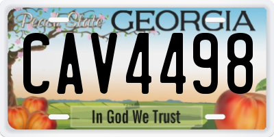 GA license plate CAV4498