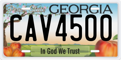 GA license plate CAV4500