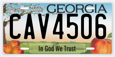 GA license plate CAV4506