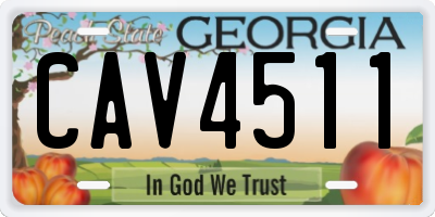 GA license plate CAV4511