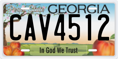 GA license plate CAV4512