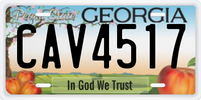 GA license plate CAV4517