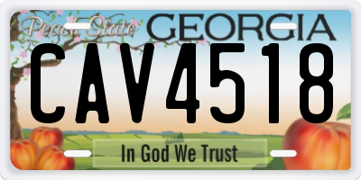 GA license plate CAV4518