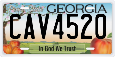 GA license plate CAV4520