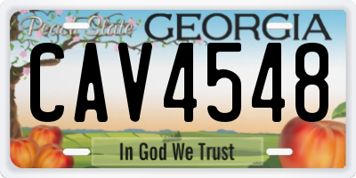GA license plate CAV4548