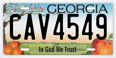 GA license plate CAV4549