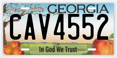GA license plate CAV4552