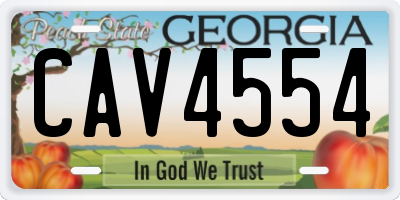 GA license plate CAV4554
