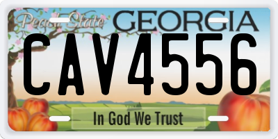 GA license plate CAV4556