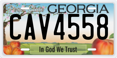 GA license plate CAV4558