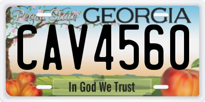 GA license plate CAV4560