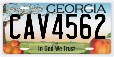 GA license plate CAV4562