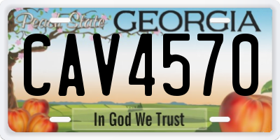 GA license plate CAV4570
