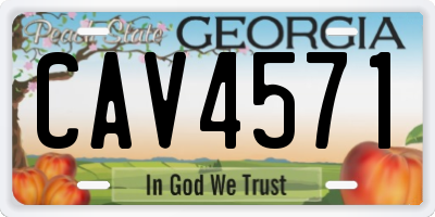 GA license plate CAV4571