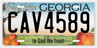 GA license plate CAV4589