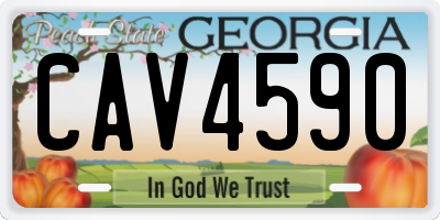 GA license plate CAV4590