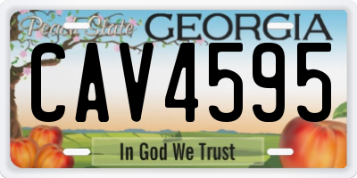 GA license plate CAV4595