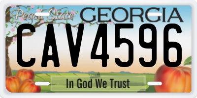 GA license plate CAV4596