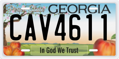GA license plate CAV4611