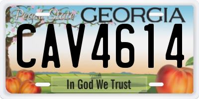 GA license plate CAV4614