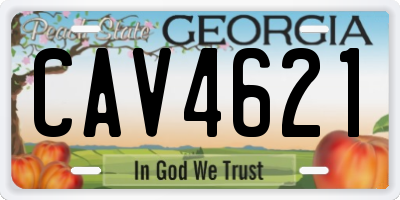GA license plate CAV4621