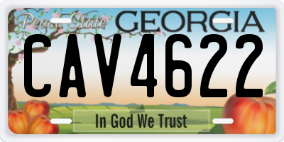 GA license plate CAV4622