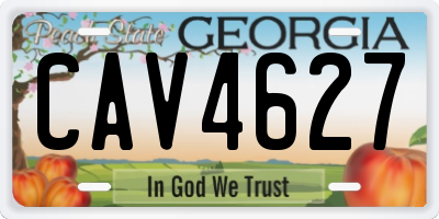 GA license plate CAV4627