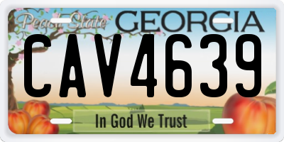 GA license plate CAV4639