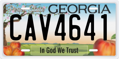 GA license plate CAV4641