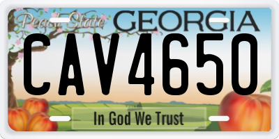 GA license plate CAV4650