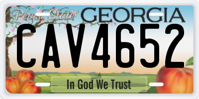 GA license plate CAV4652