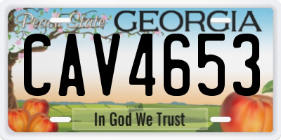 GA license plate CAV4653