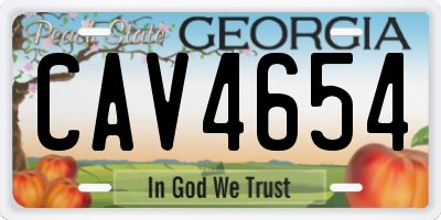 GA license plate CAV4654