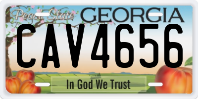 GA license plate CAV4656