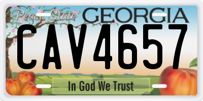 GA license plate CAV4657