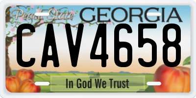 GA license plate CAV4658